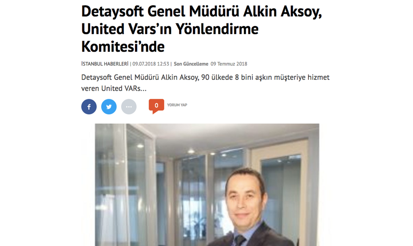 Detaysoft Genel Müdürü Alkin Aksoy, United VARs’ın Yönlendirme Komitesi’nde