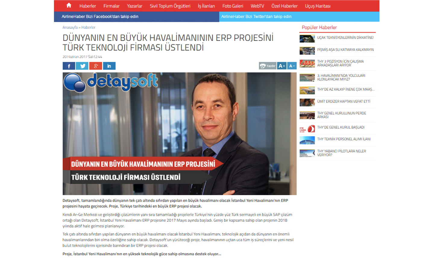Dünyanın En Büyük Havalimanının ERP Projesini Türk Teknoloji Firması Üstlendi