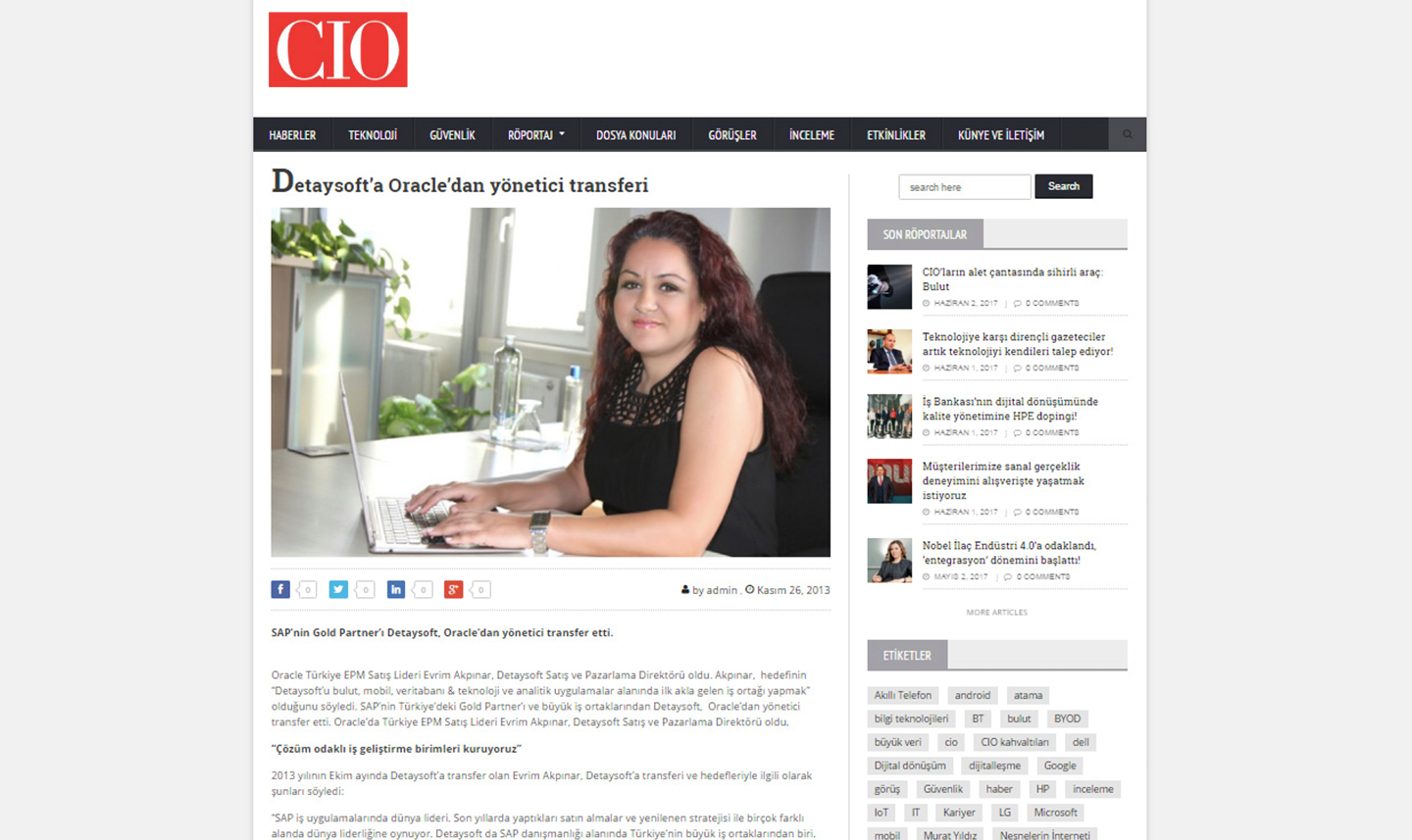 Detaysoft’a Oracle’dan yönetici transferi