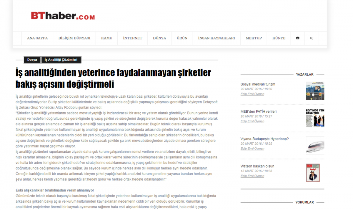 İş Analitiğinden Yeterince Faydalanmayan Şirketler Bakış Açısını Değiştirmeli